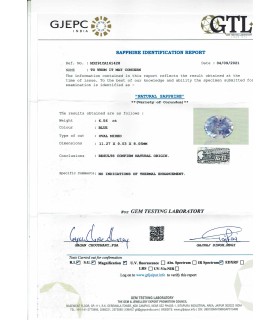 12.66 cts Unheated Natural Blue Sapphire - Neelam (SKU:90089978)