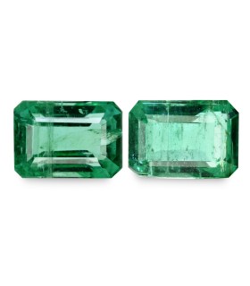 3.79 cts Natural Emerald (Panna) - Earring Pair