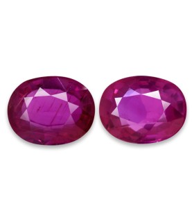 4.31 cts Unheated Natural Ruby (Manak) - Earring Pair