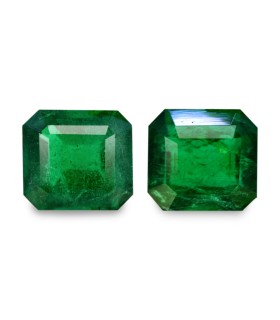 3.74 cts Natural Emerald (Panna) - Earring Pair