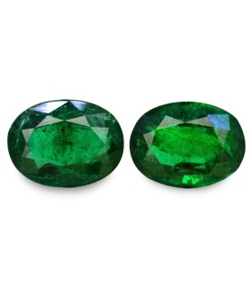 2.42 cts Natural Emerald (Panna) - Earring Pair