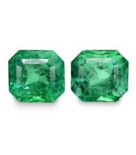 6.7 cts Natural Emerald - Columbia (Panna) - Earring Pair
