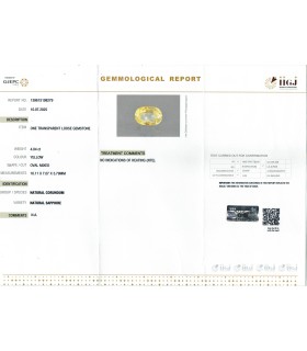 4.04 cts Unheated Natural Yellow Sapphire - Pukhraj (SKU:90156908)