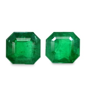 4.1 cts Natural Emerald (Panna) - Earring Pair