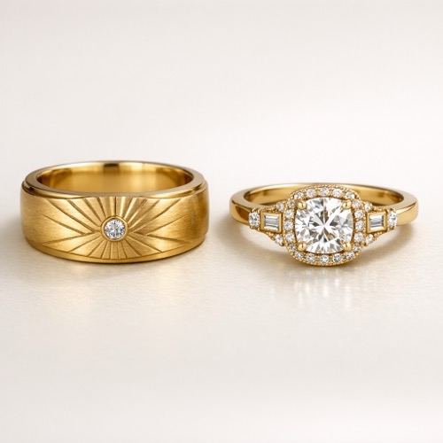cushion natural diamond  engagement ring