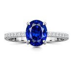 accent natural diamond engagement sapphire ring