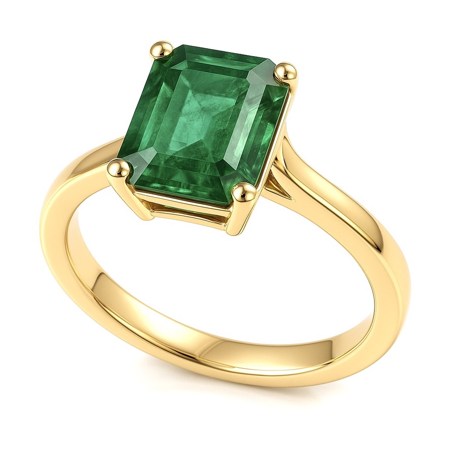 minial elevated gemstone prong ring