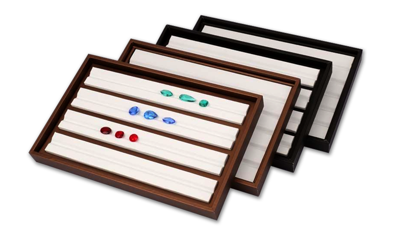 gemstones in a tray