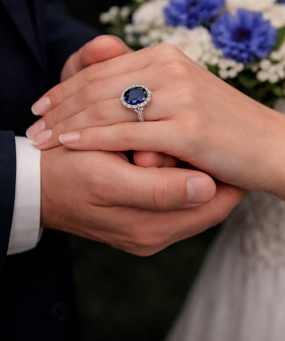 Blue Sapphire Engagement Ring